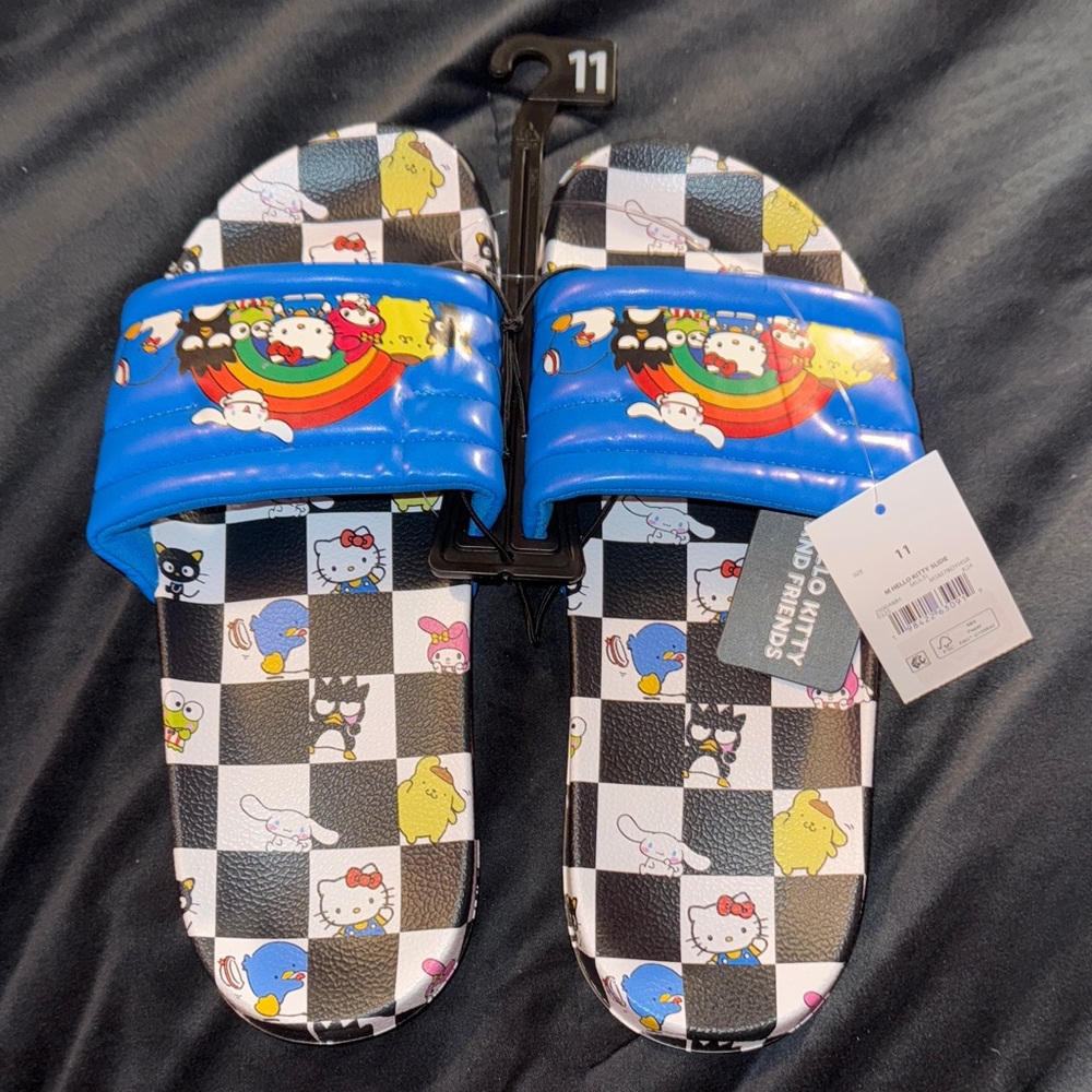 Bioworld Hello Kitty and Friends Colorful Slide Sandals Unisex Men’s Size 11 NWT